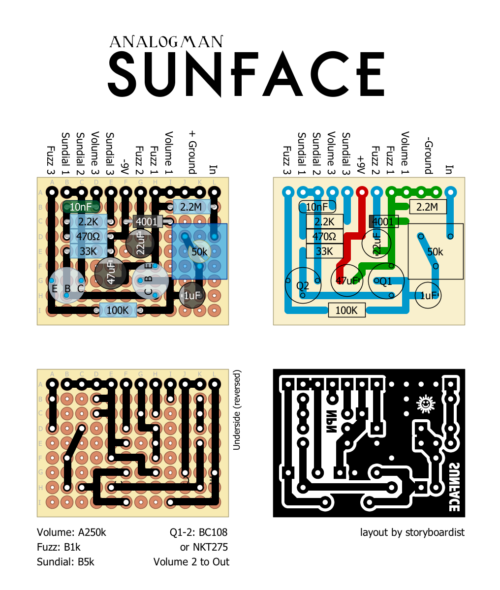Perf and PCB Effects Layouts: Analogman Sunface